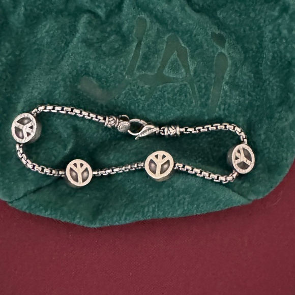 JAI Sterling Silver Peace Symbol Bracelet - Picture 4 of 8